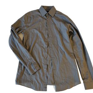 JF‎ Ferrar 14-14.5 Gray Long Sleeve Button Up Slim Fit Size Small